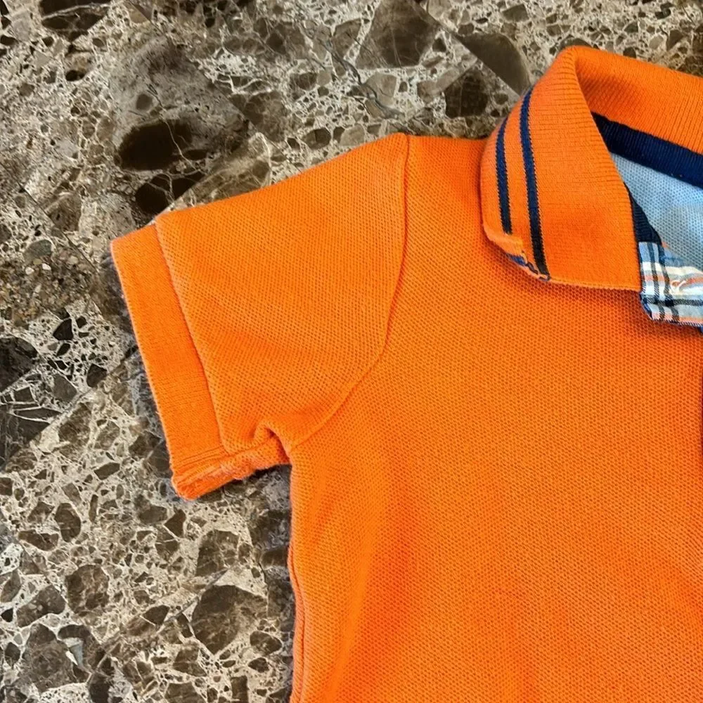 Oshkosh B’Gosh Genuine Kids Short Sleeve Orange Polo Shirt Size 12M 100% Cotton